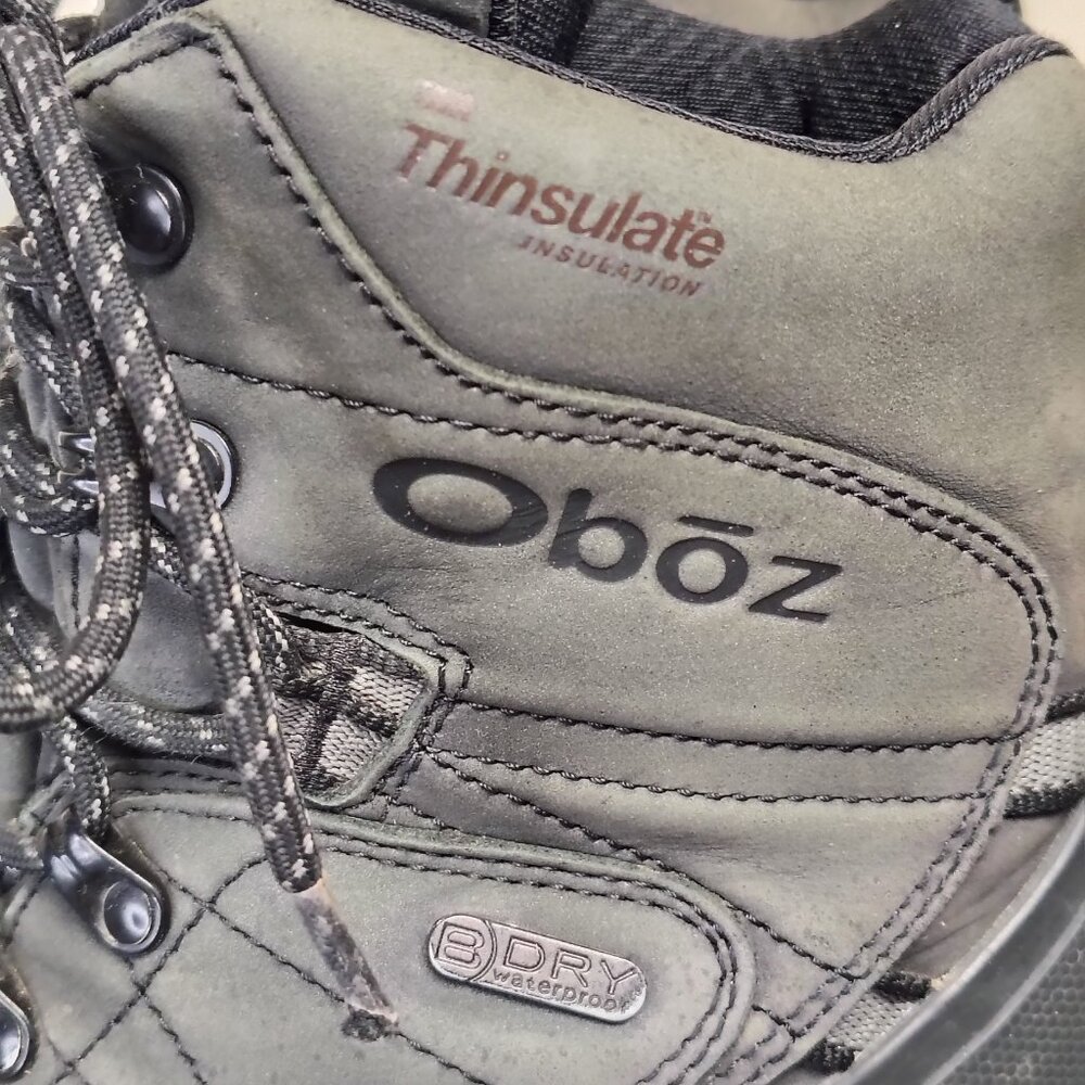 Oboz‎ Boots Men's Size 9 Black Bridger 8" Insulated BDry Hiking Waterproof Ofit - Picture 5 of 15